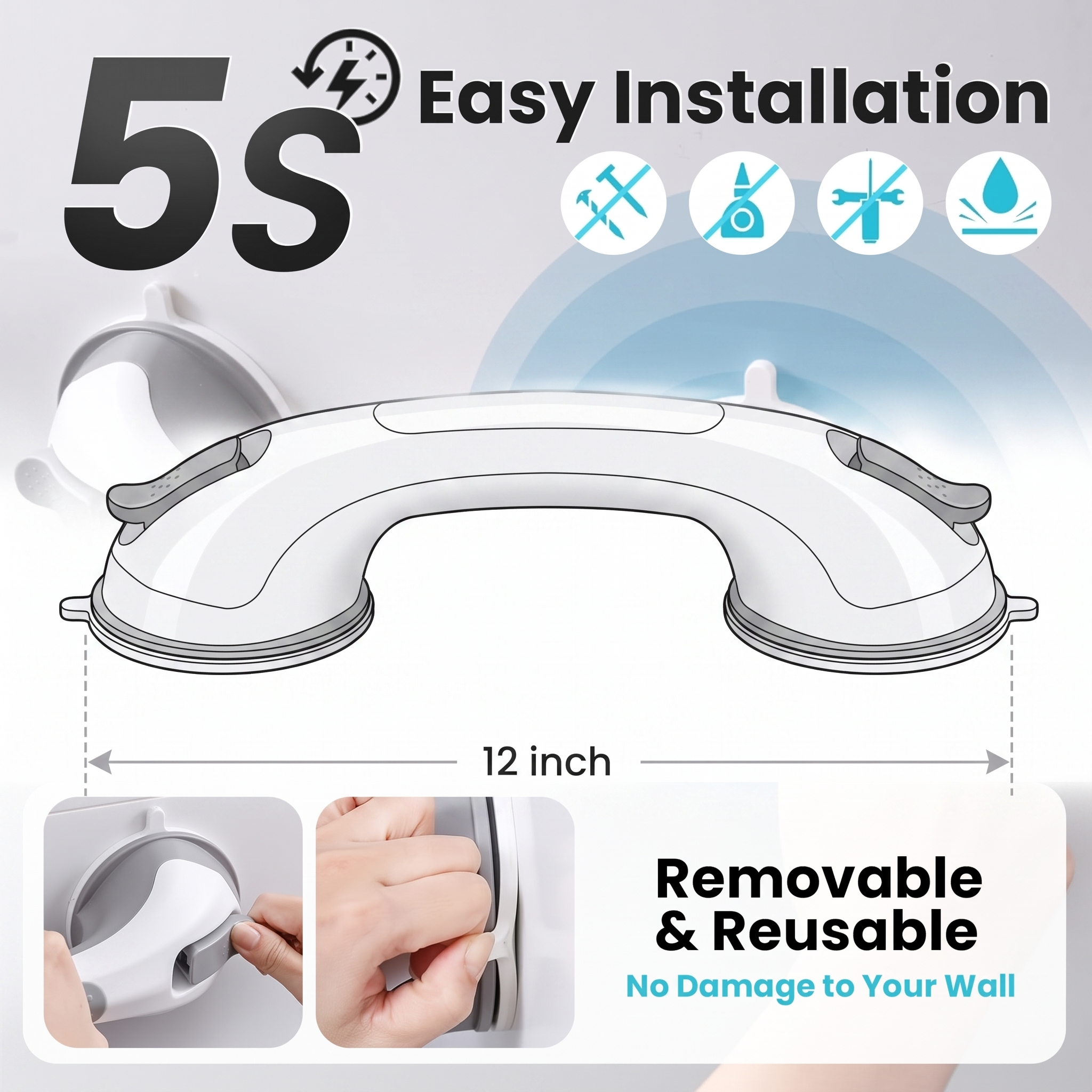 SafeGrip 12 inch dimension spec diagram